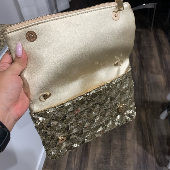 Gold bling embellished envelope wallet clutch - Picture 2 of 4